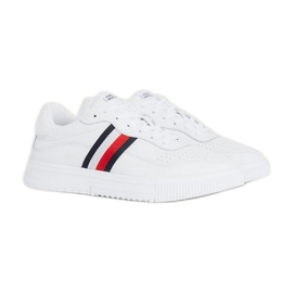 Scarpe Tommy Hilfiger Supercup Pelle Stripes M FM0FM04824YBS bianco