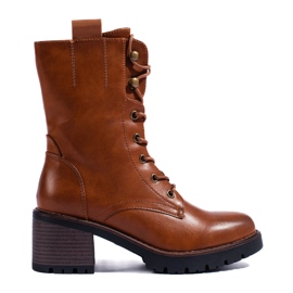 Stivaletti stringati marroni alti Shelovet marrone