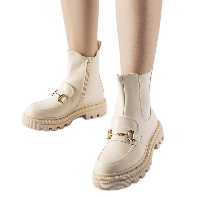 Stivaletti beige con protezione Sailetto visibile