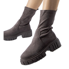 Stivaletti slip-on Montefusco in ecopelle scamosciata grigia grigio