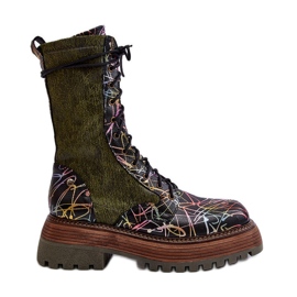 Stivali da lavoro in pelle da donna Maciejka 06203-09 Multicolor nero