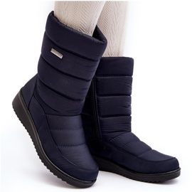 Doposci isolanti con zeppe, colore blu navy Calena