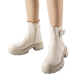 Stivaletti isolanti beige con fibbia Casola