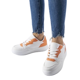Scarpe Fournie bianche con accenti arancioni bianca