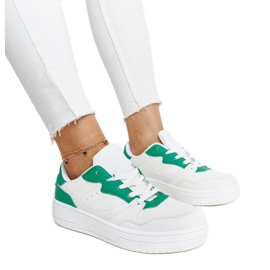 Sneaker bianche con accento Fournie verde bianco