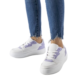 Sneaker bianche con accenti viola Fournie bianco