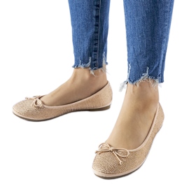 Ballerine beige decorate con zirconi Hulotais
