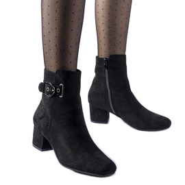 Stivaletti neri con tacco basso realizzati in eco-suede Nemaha nero