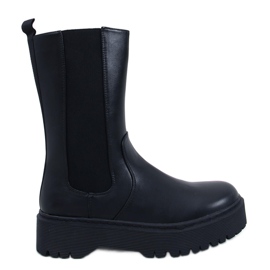 Stivaletti Chelsea robusti con plateau neri nero