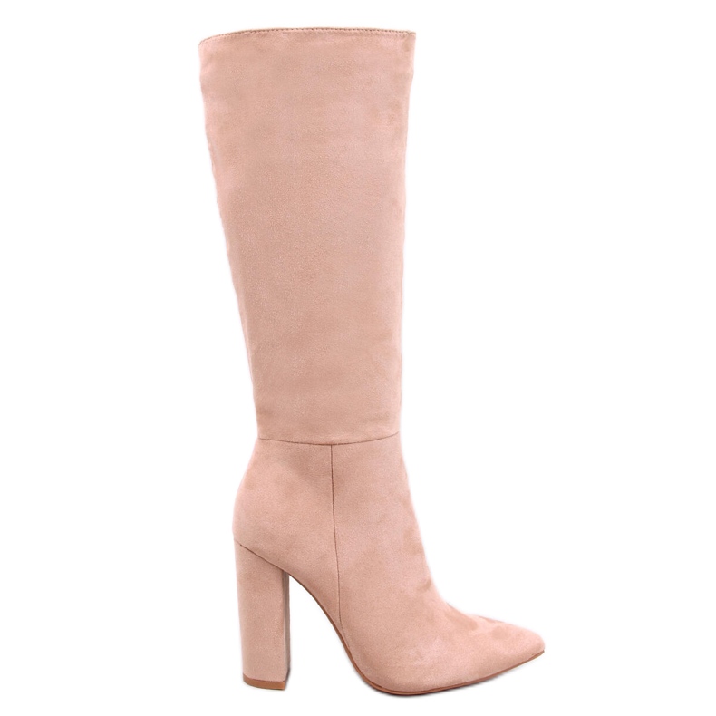 Stivali con tacco stabile Maureen Khaki beige