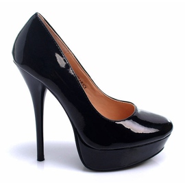 Ideal Shoes Perni della piattaforma verniciati nero