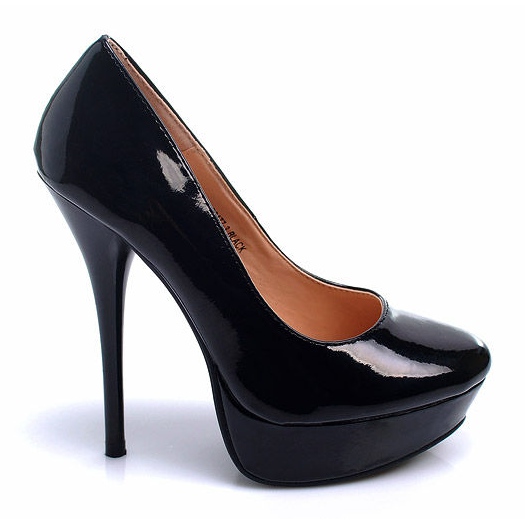 Ideal Shoes Perni della piattaforma verniciati nero