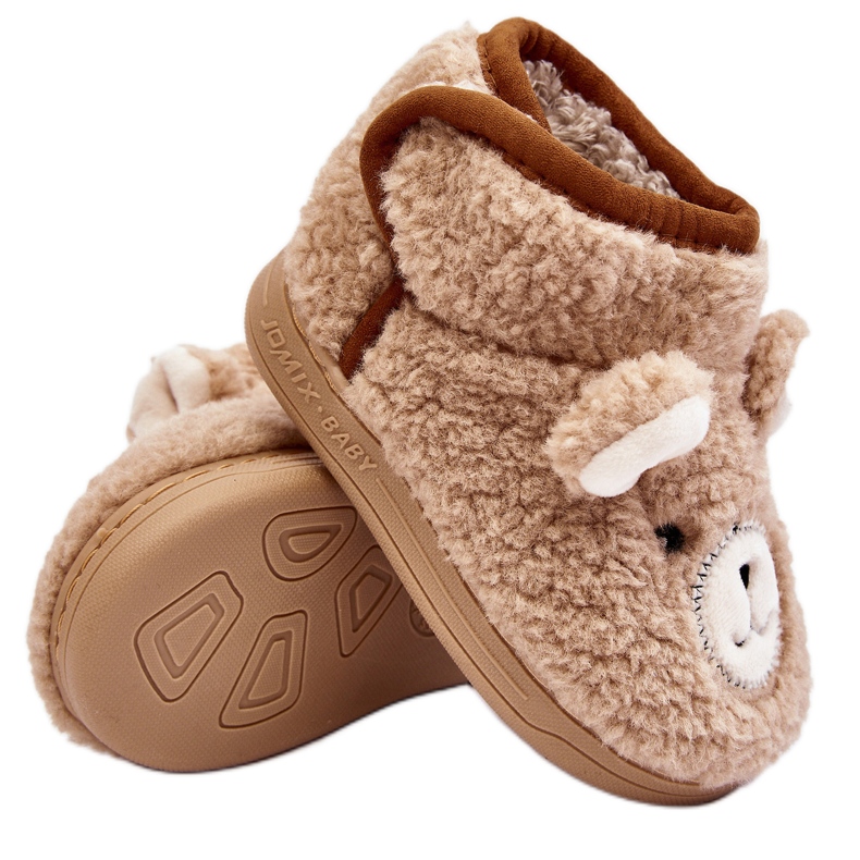 Pantofole isolanti per bambini con orsacchiotto, Eberra beige