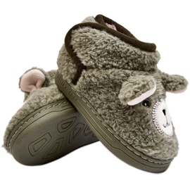 Pantofole isolanti per bambini con orsacchiotto, verde Eberra