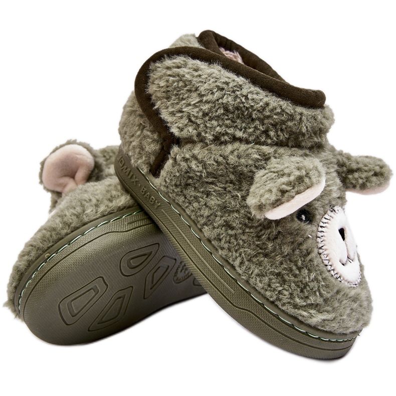 Pantofole isolanti per bambini con orsacchiotto, verde Eberra