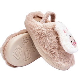Pantofole coniglietto peloso per bambini Beige Dicera