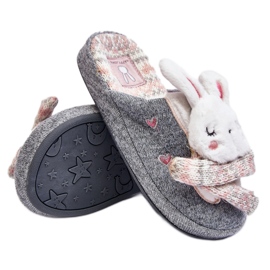 Pantofole da coniglio per bambini con suola spessa Grigie Dasca grigio