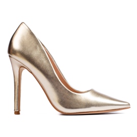 Décolleté con tacco alto color oro Shelovet d'oro