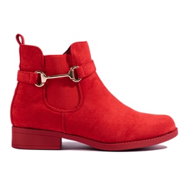 Stivaletti da donna Shelovet in camoscio rosso