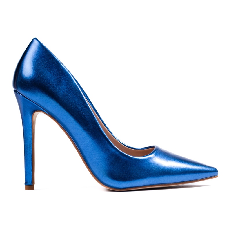 Décolleté Shelovet blu metallizzato