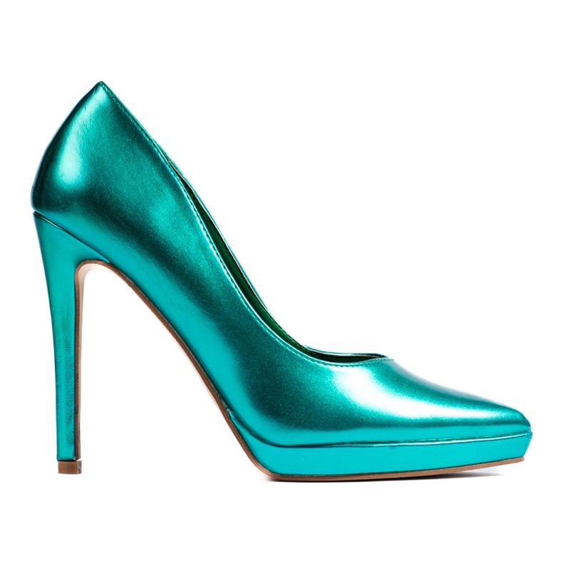 Décolleté a stiletto Shelovet verde metallizzato