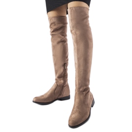 Stivali lunghi Scandale in calda ecopelle beige
