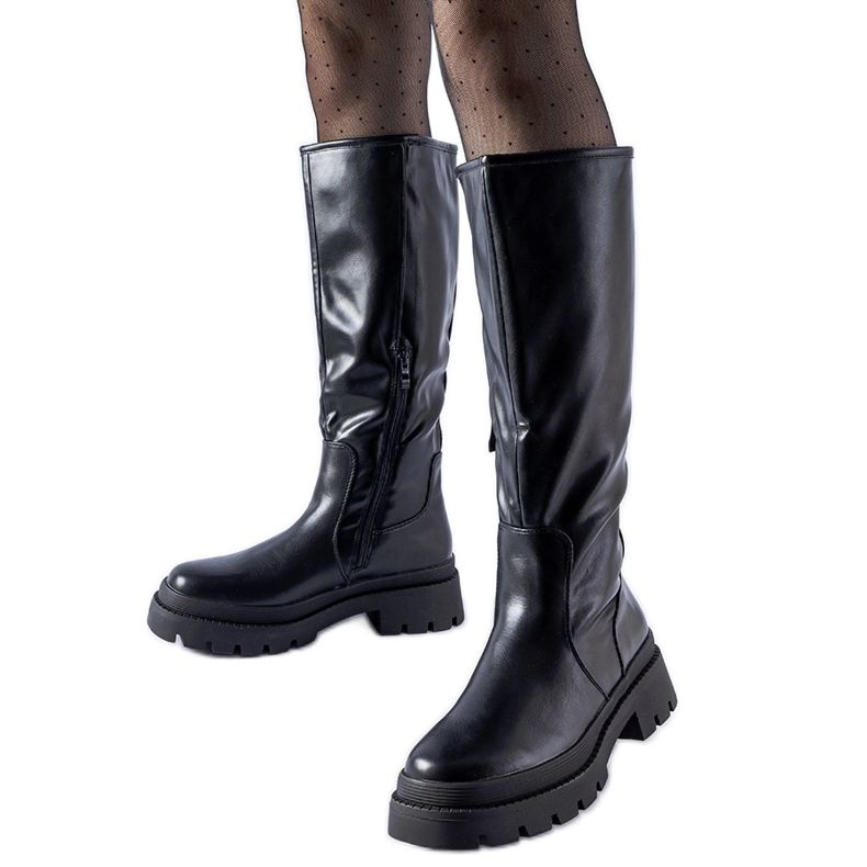 Stivali classici piatti neri Christien nero