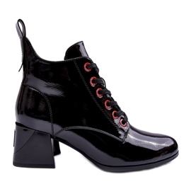Stivaletti Bassi Stringati in Vernice S.Barski MR870-66 Nero