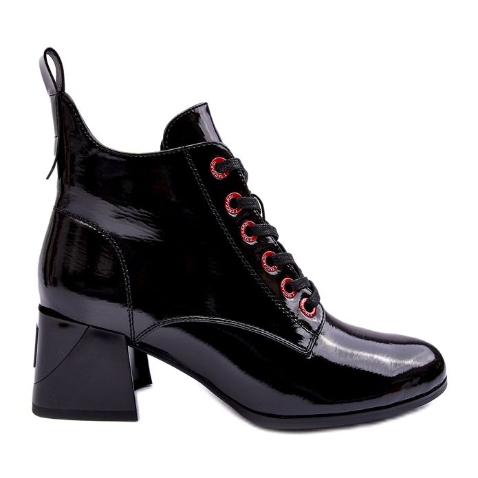 Stivaletti Bassi Stringati in Vernice S.Barski MR870-66 Nero