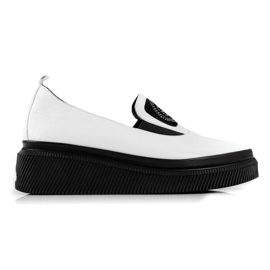 Scarpe da donna in pelle bianca bianco