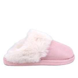 Otteys Ciabatte da donna rosa con pelliccia