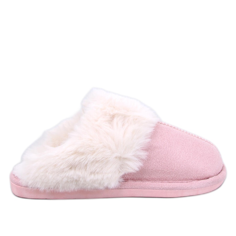 Otteys Ciabatte da donna rosa con pelliccia