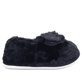 Pantofole in pelliccia con fiocco Emres Black nero