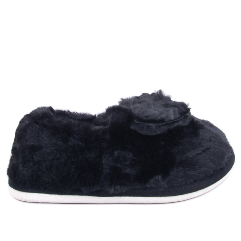Pantofole in pelliccia con fiocco Emres Black nero