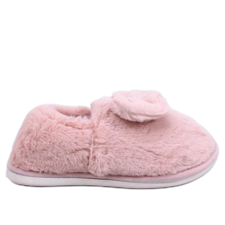 Emres Pantofole in pelliccia rosa con fiocco