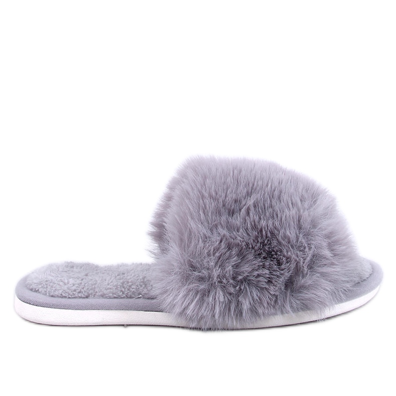 Kemars Ciabatte open toe in pelliccia grigia grigio