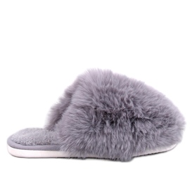 Ciabatte in pelliccia da donna Calvert, grigie grigio
