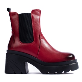 Stivaletti Chelsea rossi da donna di Daszyński rosso