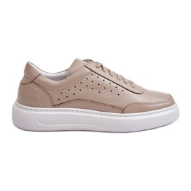 Scarpe Sportive in Pelle da Uomo Zazoo 1544 Beige