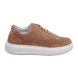 Scarpe sportive da uomo in pelle scamosciata Zazoo 1544 Beige