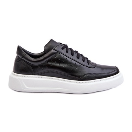 Scarpe Sportive in Pelle da Uomo Zazoo 1544 Nere nero