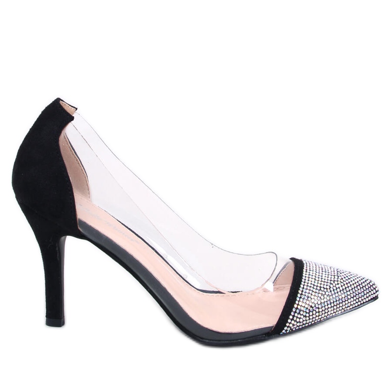 Briana Black scarpe con tacco trasparenti da donna nero