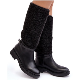Stivali Sopra il Ginocchio da Donna con Pelliccia, Bellama Nero