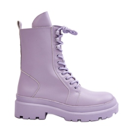 Stivali Worker da Donna, Ecopelle, Irande Viola