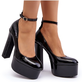 Décolleté laccate su plateau massiccio e tacco, Black Ninames nero