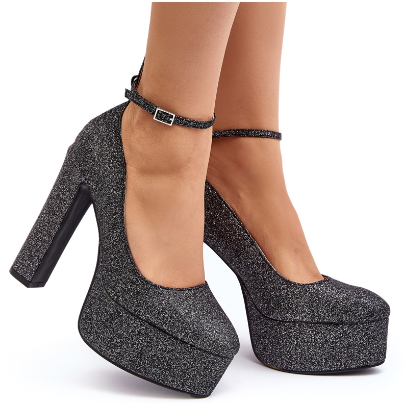 Décolleté con tacco alto glitter Mommoi neri nero