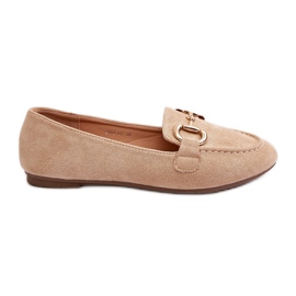 Mocassini da donna con decorazione in eco-camoscio, Winalita Beige