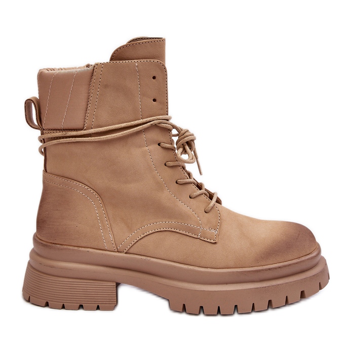 Stivaletti Trapper da donna con suola spessa, Narelona Beige