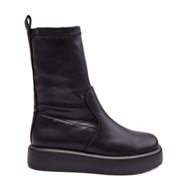 Stivali Platform da Donna, Ecopelle, Nero Algedi