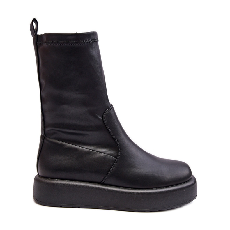 Stivali Platform da Donna, Ecopelle, Nero Algedi